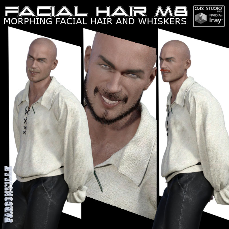 Facial Hair for Michael 8 and Genesis 8 Male by N/A