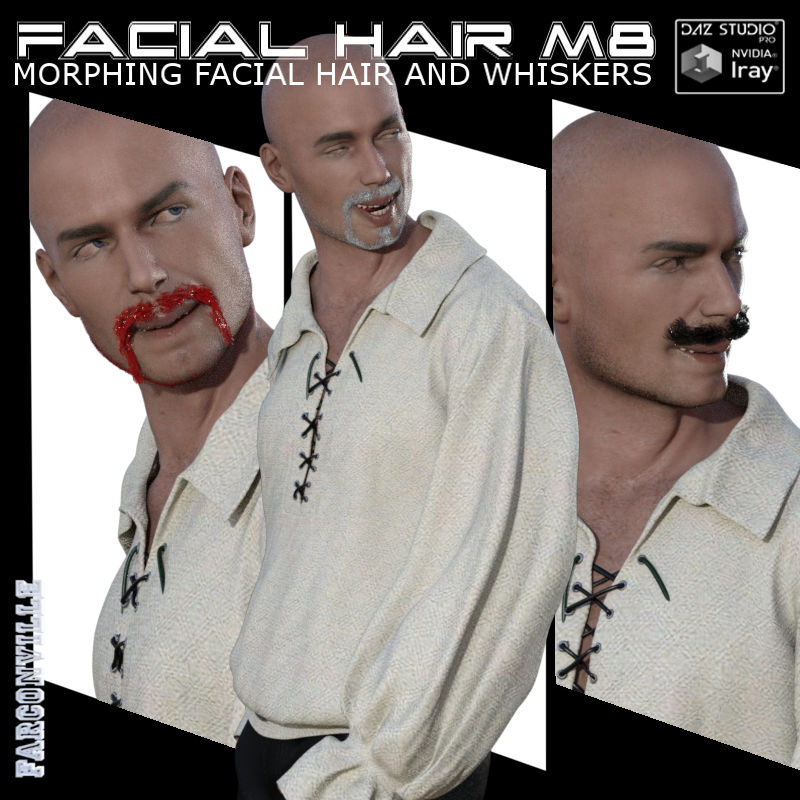Facial Hair for Michael 8 and Genesis 8 Male by N/A