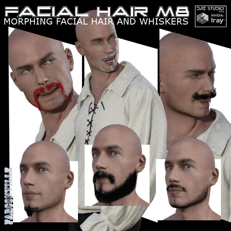 Facial Hair for Michael 8 and Genesis 8 Male by N/A