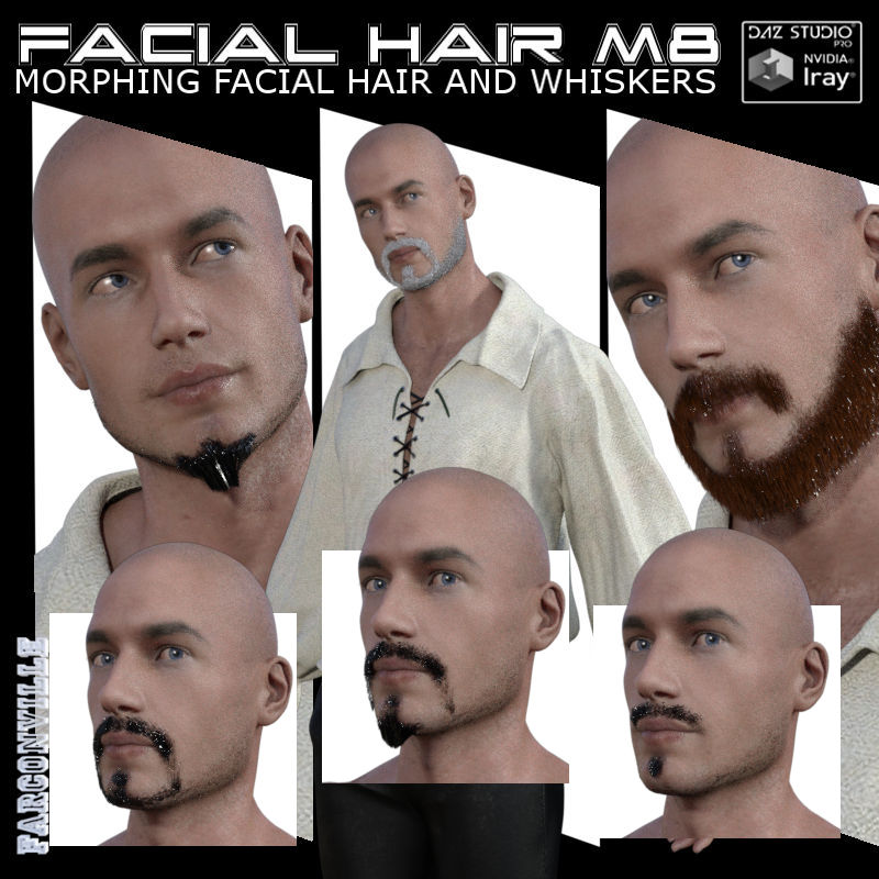 Facial Hair for Michael 8 and Genesis 8 Male by N/A