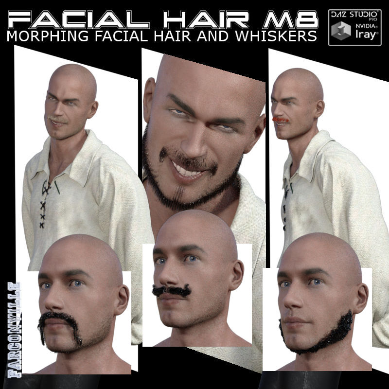 Facial Hair for Michael 8 and Genesis 8 Male by N/A
