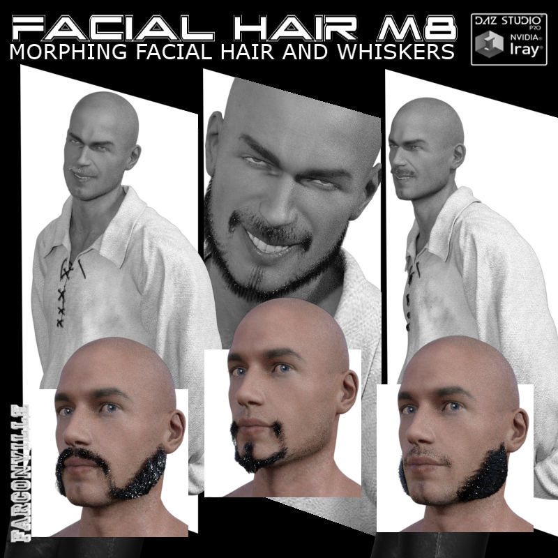 Facial Hair for Michael 8 and Genesis 8 Male by N/A