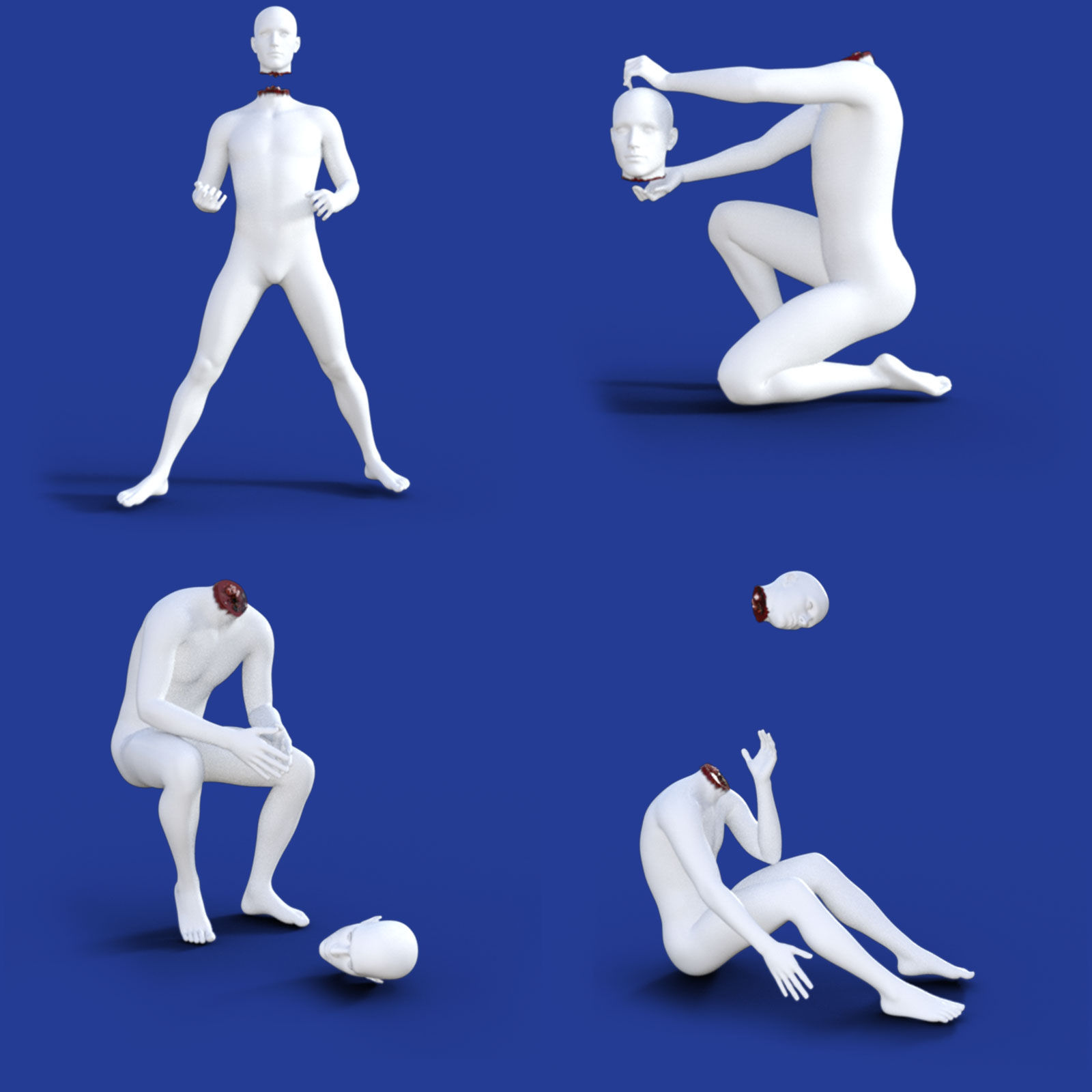Chopped Head Poses for Genesis 8 Male Pack 1 by N/A