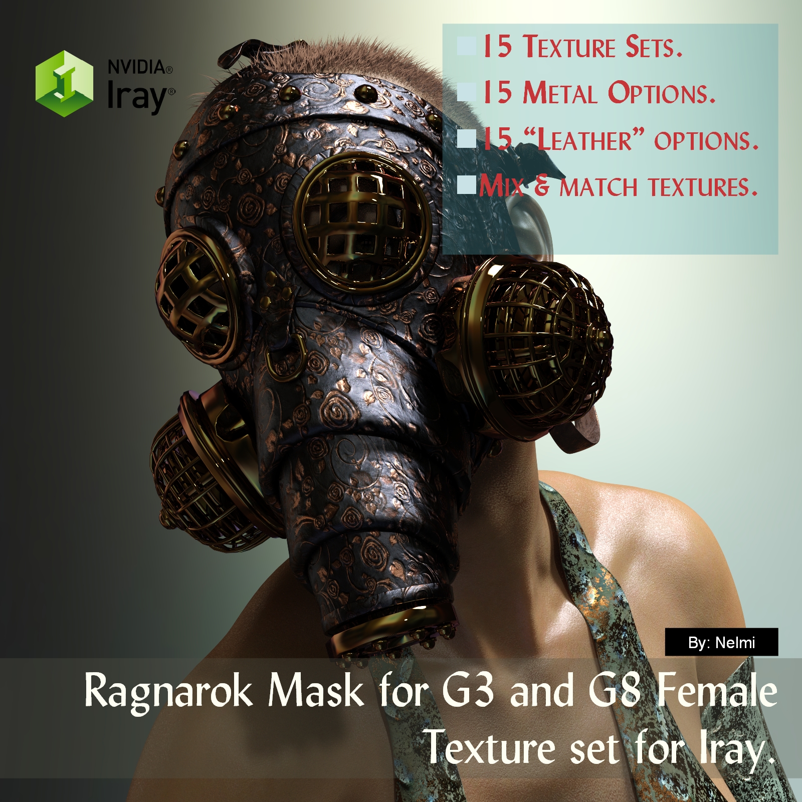 Ragnarok Mask for G3 and G8 Female Texture Set by N/A