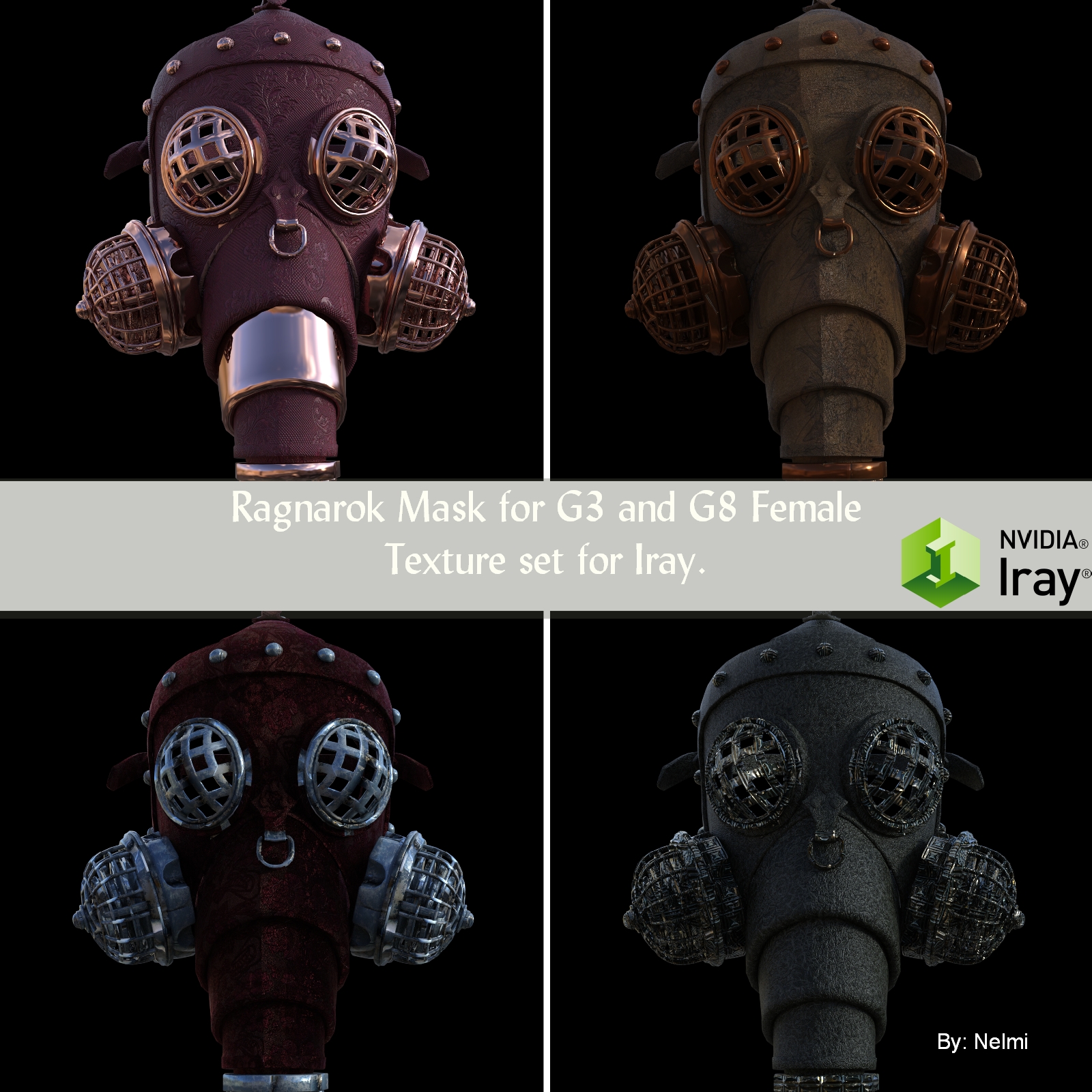Ragnarok Mask for G3 and G8 Female Texture Set by N/A