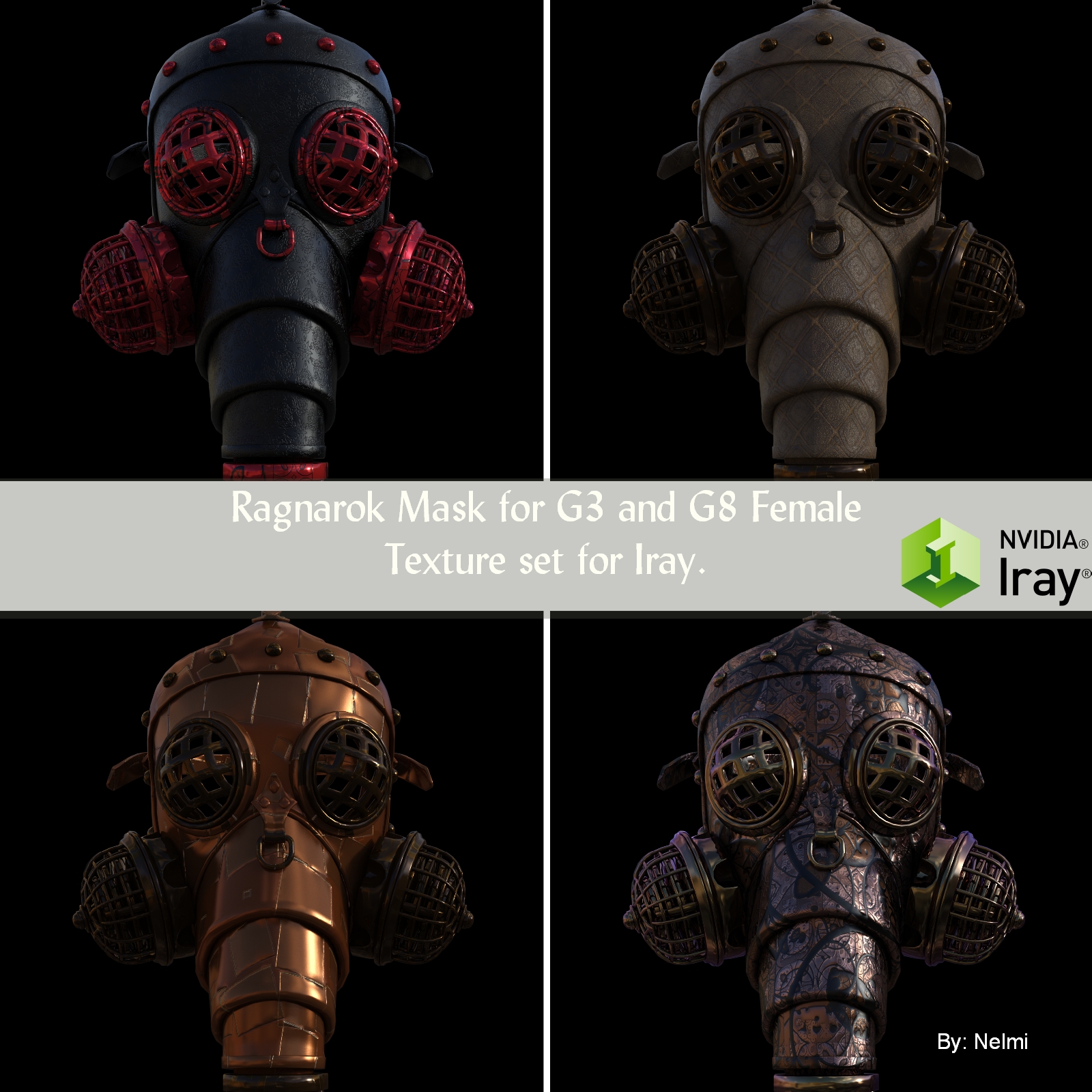Ragnarok Mask for G3 and G8 Female Texture Set by N/A