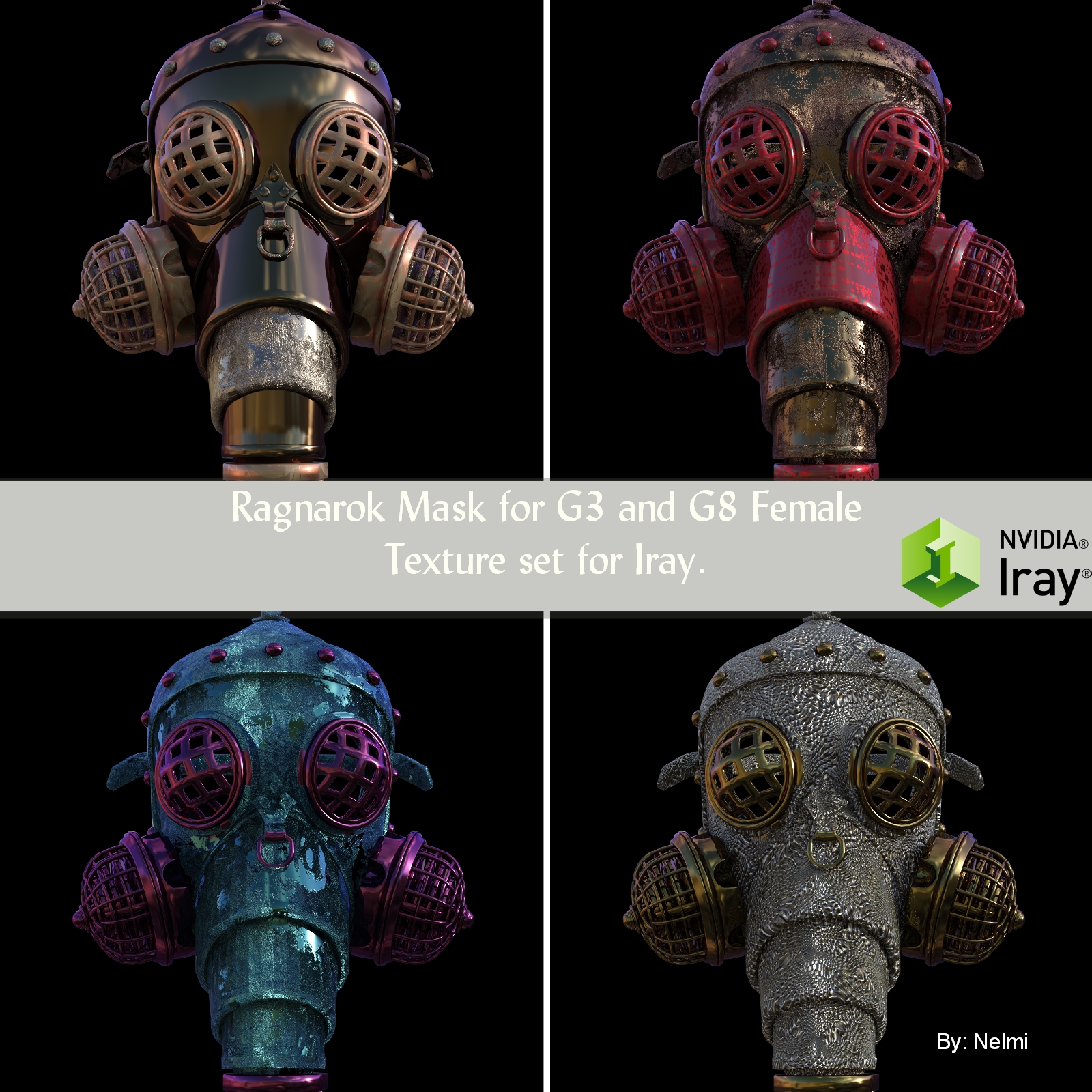 Ragnarok Mask for G3 and G8 Female Texture Set by N/A