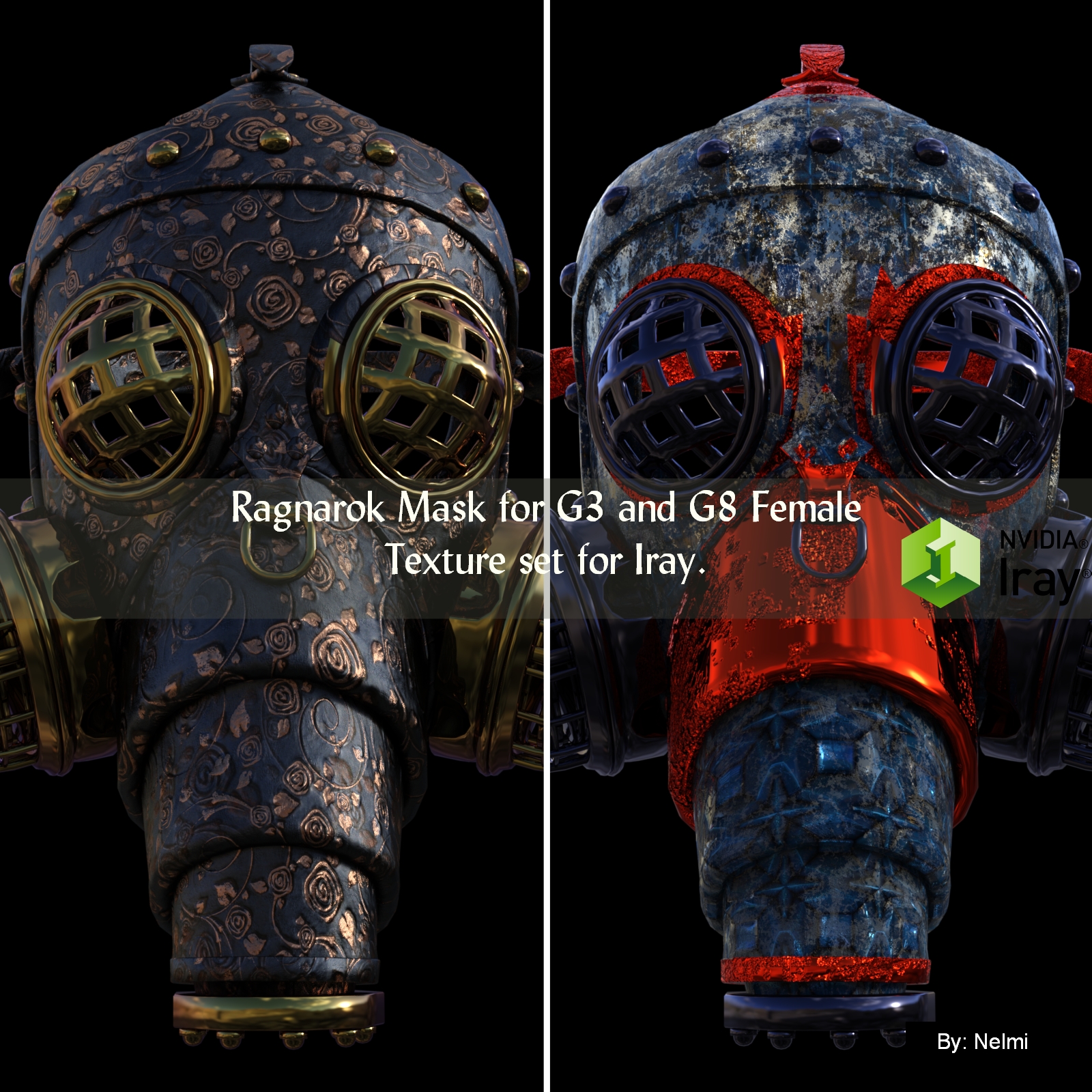 Ragnarok Mask for G3 and G8 Female Texture Set by N/A