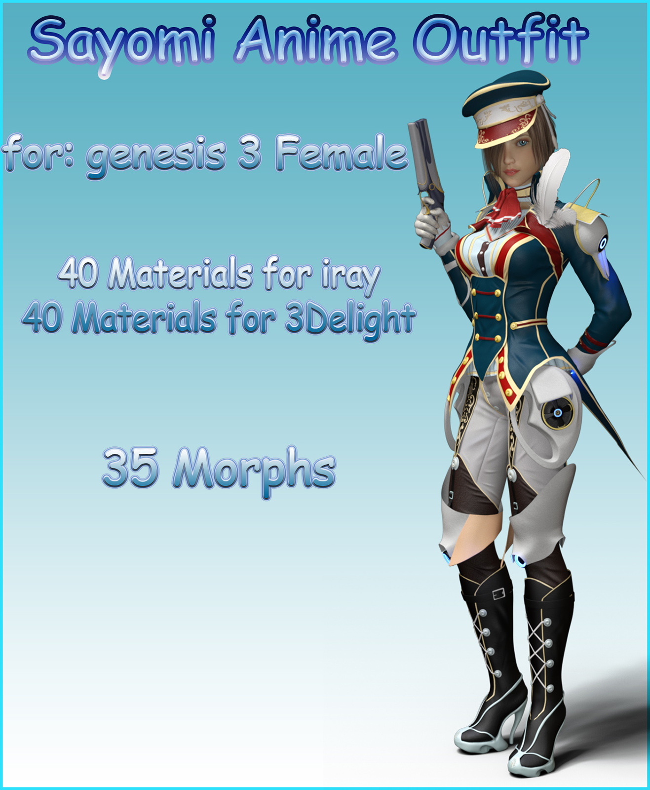 Sayomi Anime Outfit  for G3F by N/A