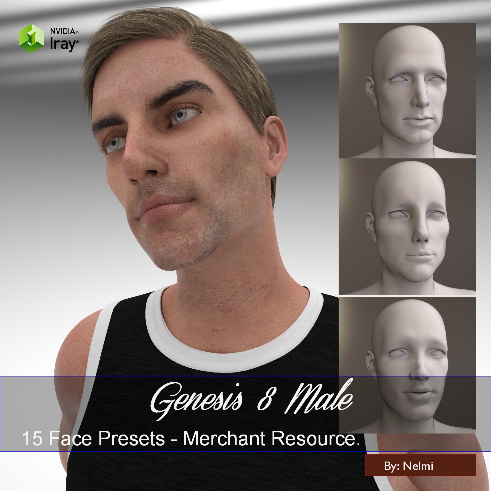 15 Face Presets for Genesis 8 Male - Merchant Resource by N/A