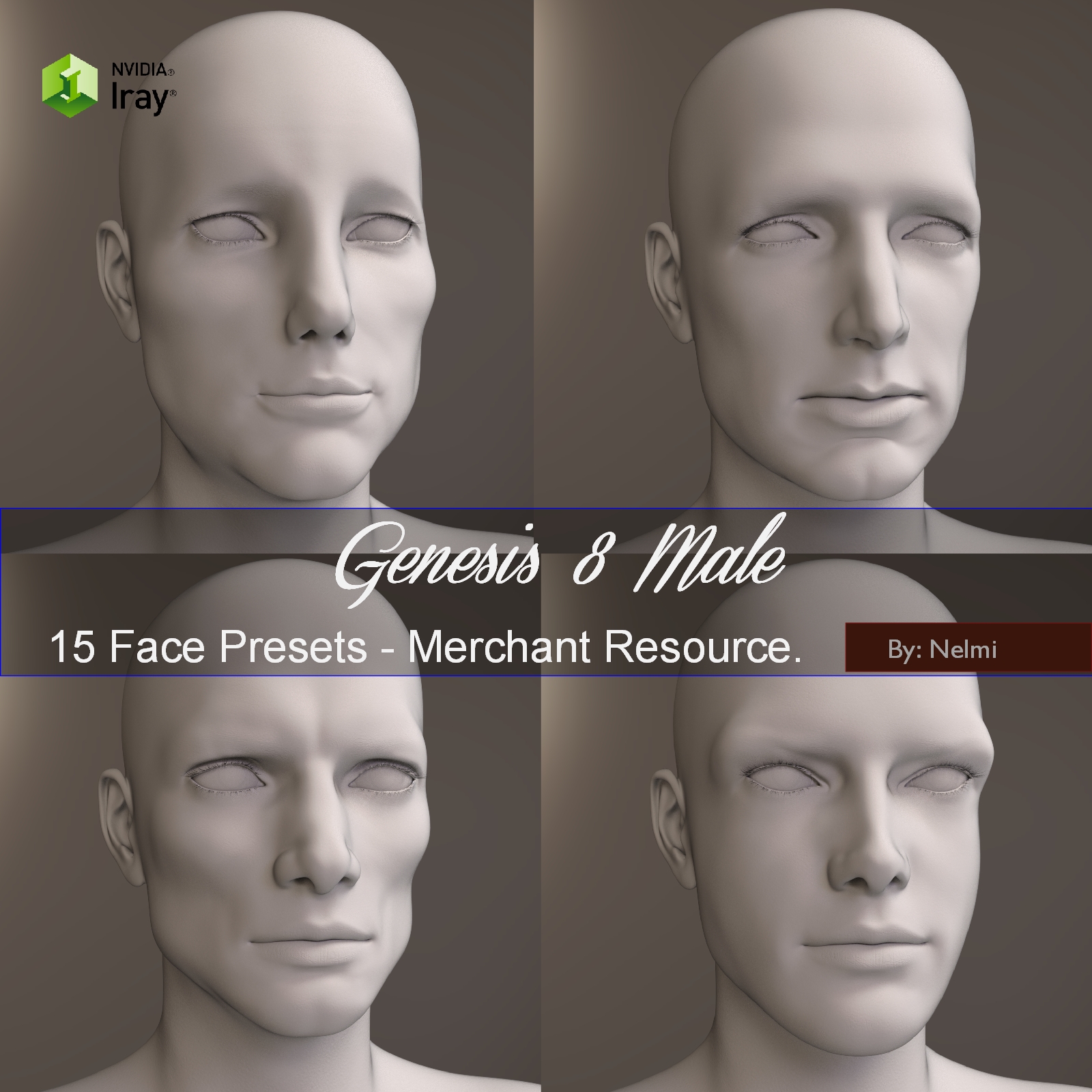 15 Face Presets for Genesis 8 Male - Merchant Resource by N/A