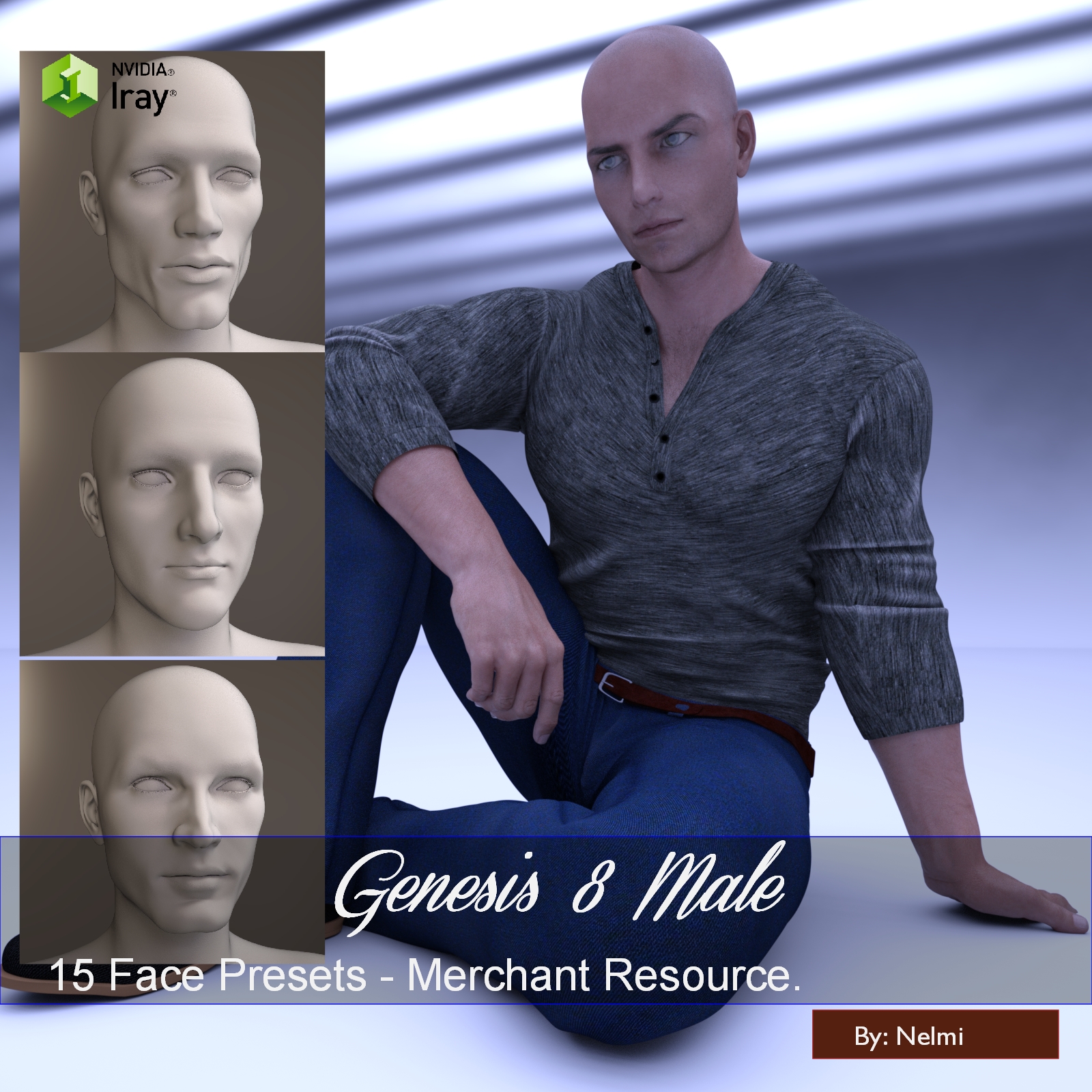 15 Face Presets for Genesis 8 Male - Merchant Resource by N/A