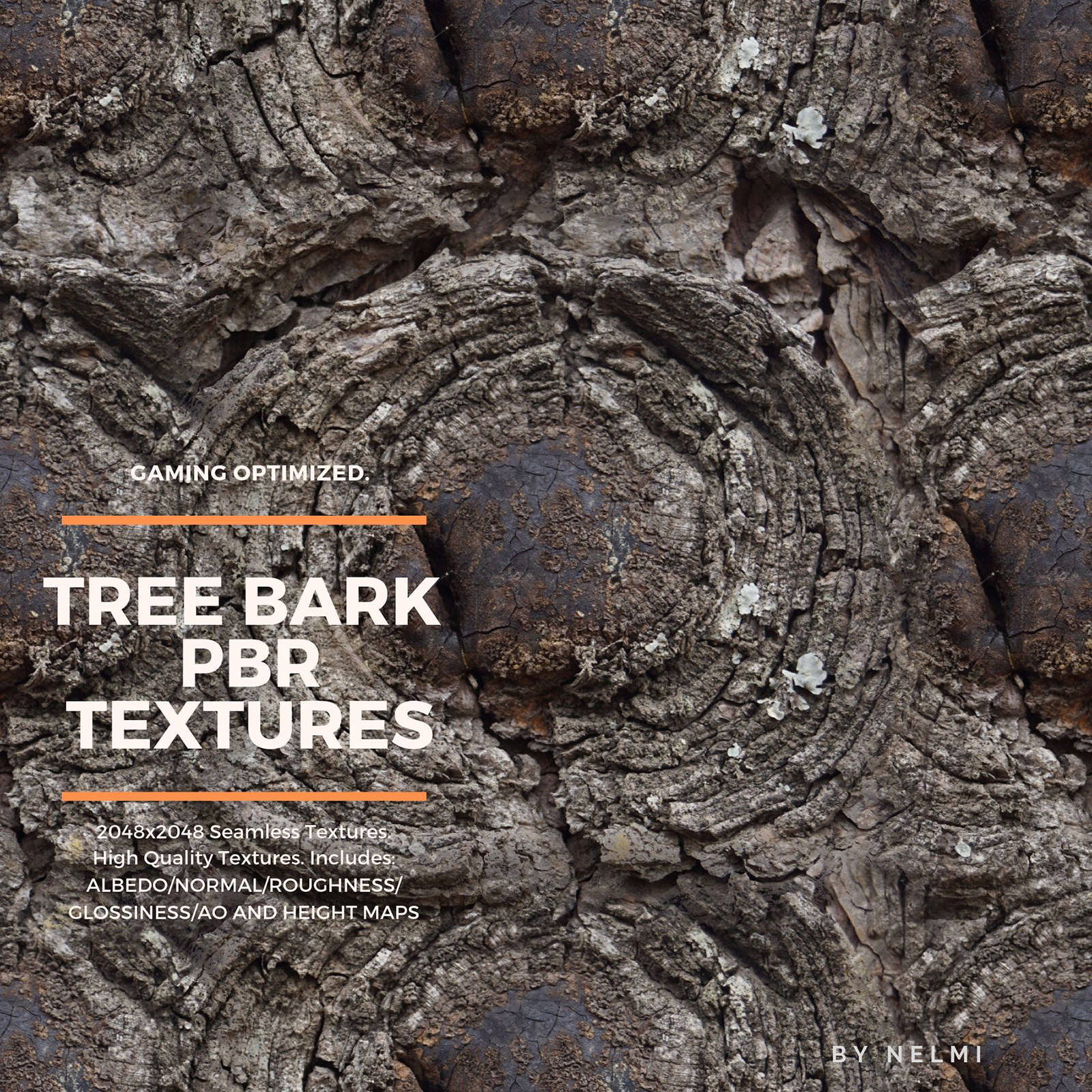 12 PBR Tree Bark Textures with Texture Maps by N/A