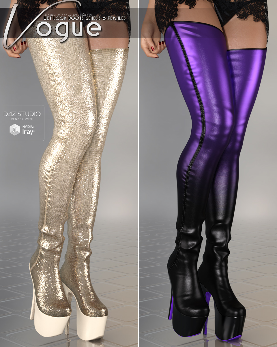 Vogue for Wet Look Boots Genesis 8 Females by N/A