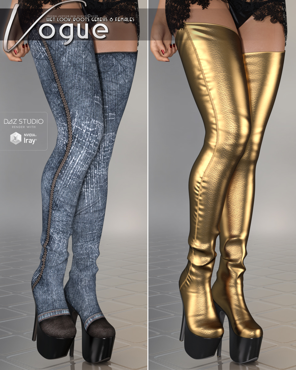 Vogue for Wet Look Boots Genesis 8 Females by N/A