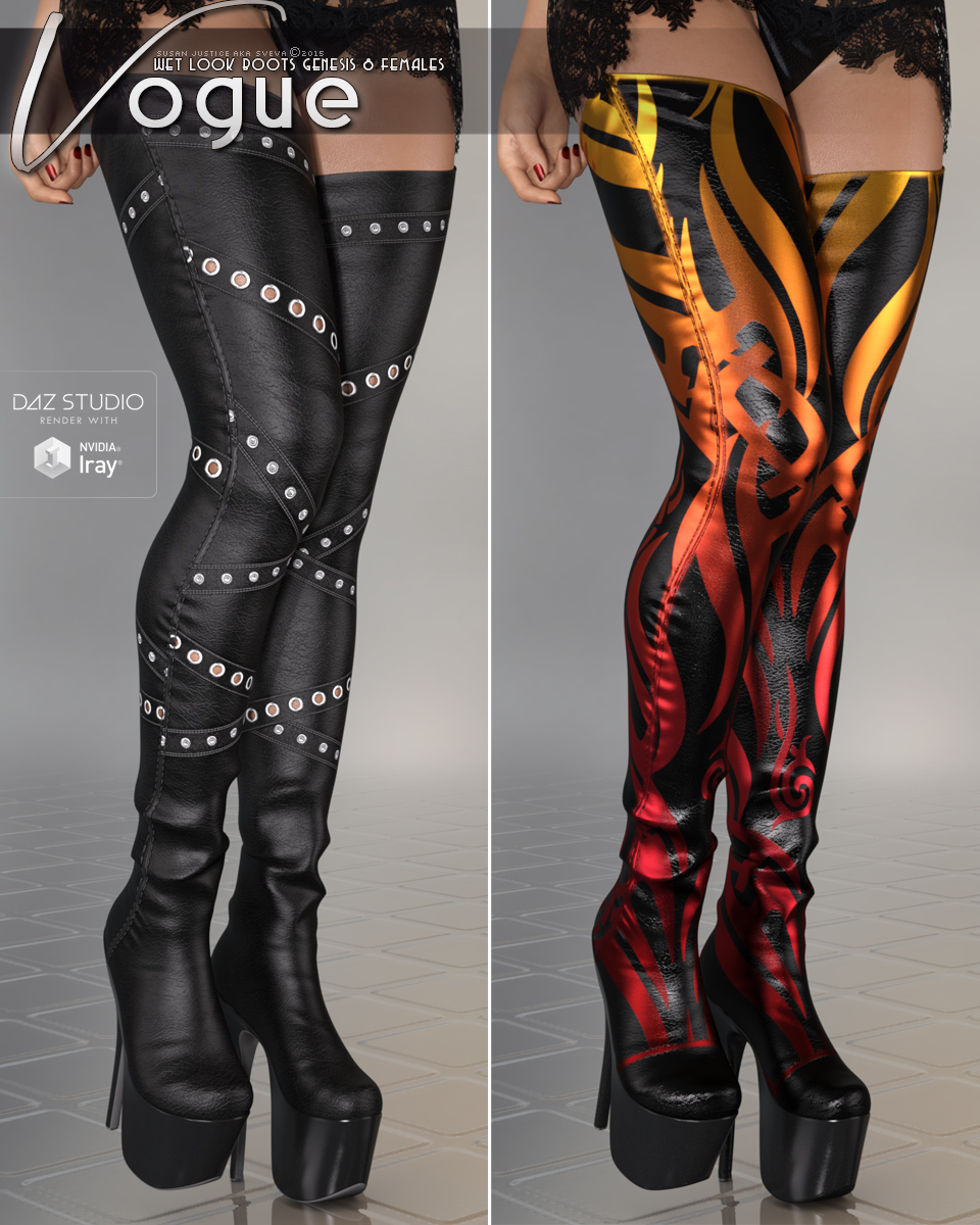 Vogue for Wet Look Boots Genesis 8 Females by N/A