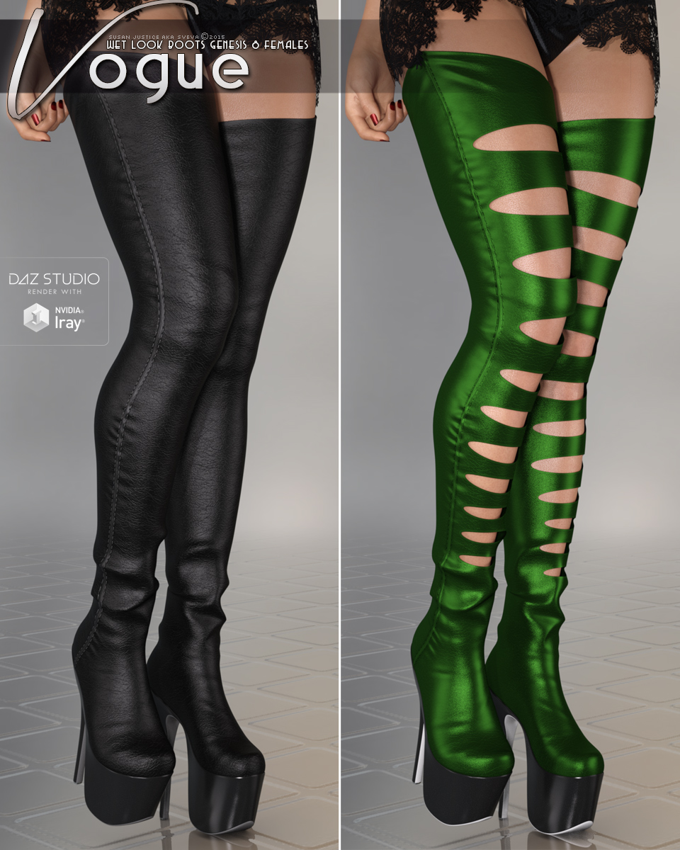 Vogue for Wet Look Boots Genesis 8 Females by N/A
