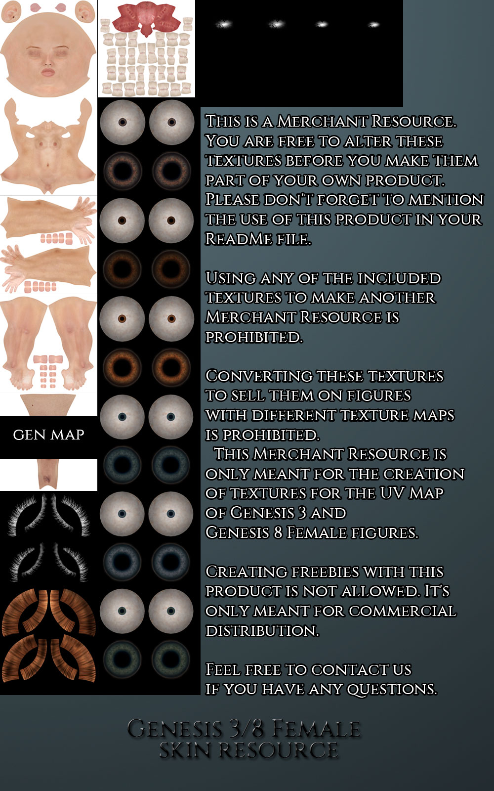 Genesis 3 Female and Genesis 8 Female Skin Resource by N/A