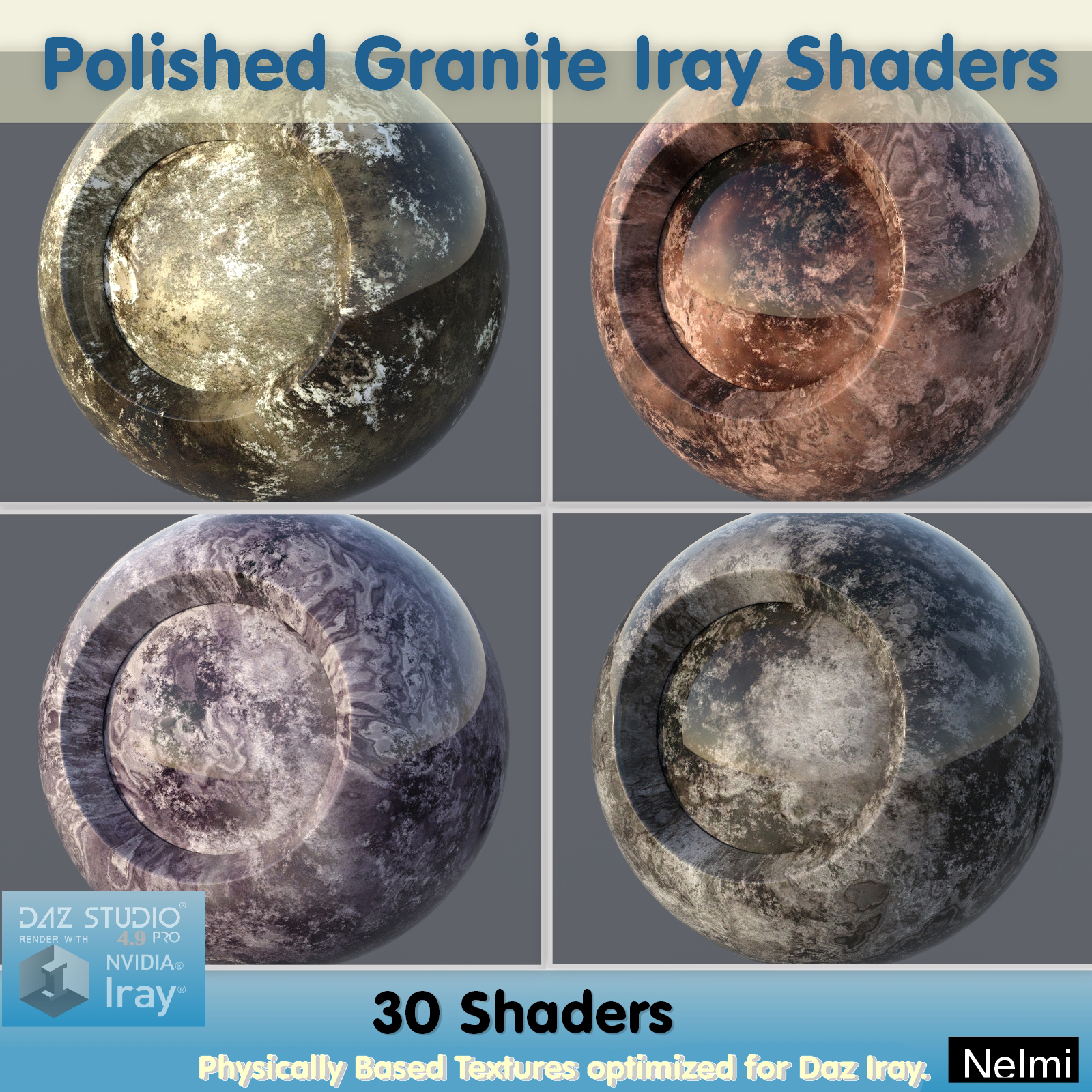 30 Polished Granite Iray Shaders - Merchant Resource by N/A