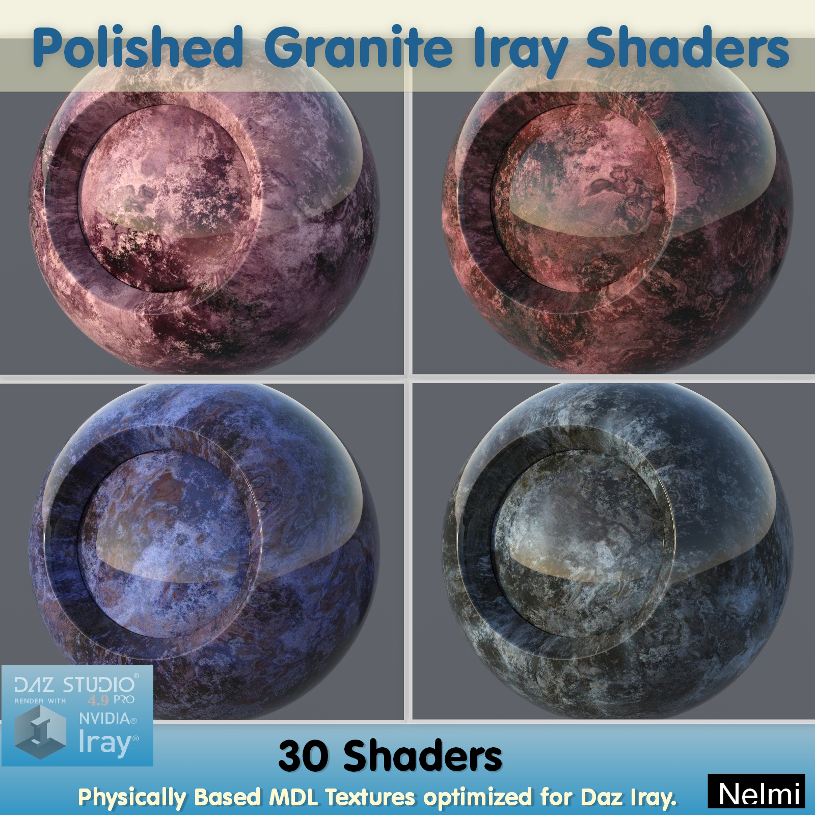 30 Polished Granite Iray Shaders - Merchant Resource by N/A