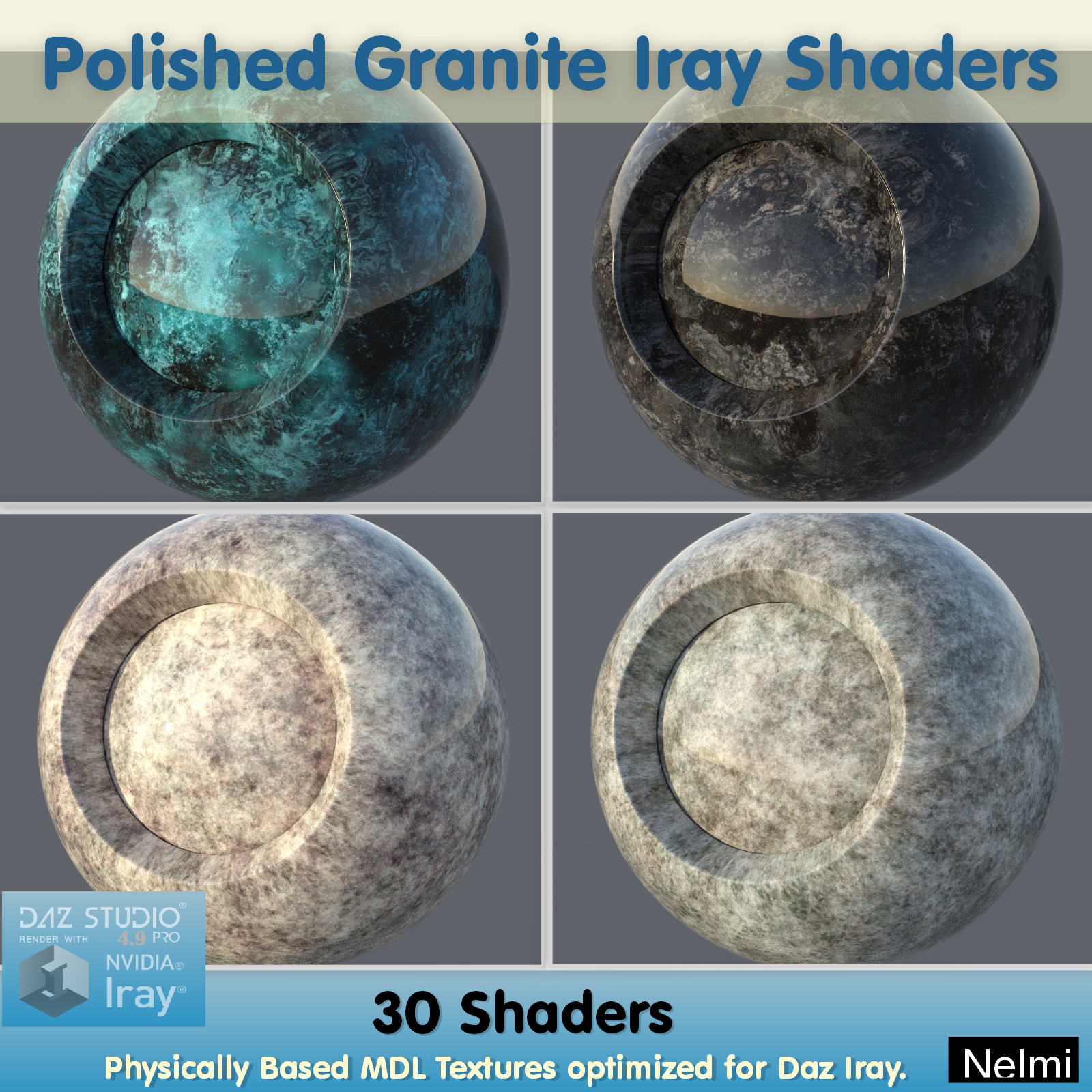30 Polished Granite Iray Shaders - Merchant Resource by N/A