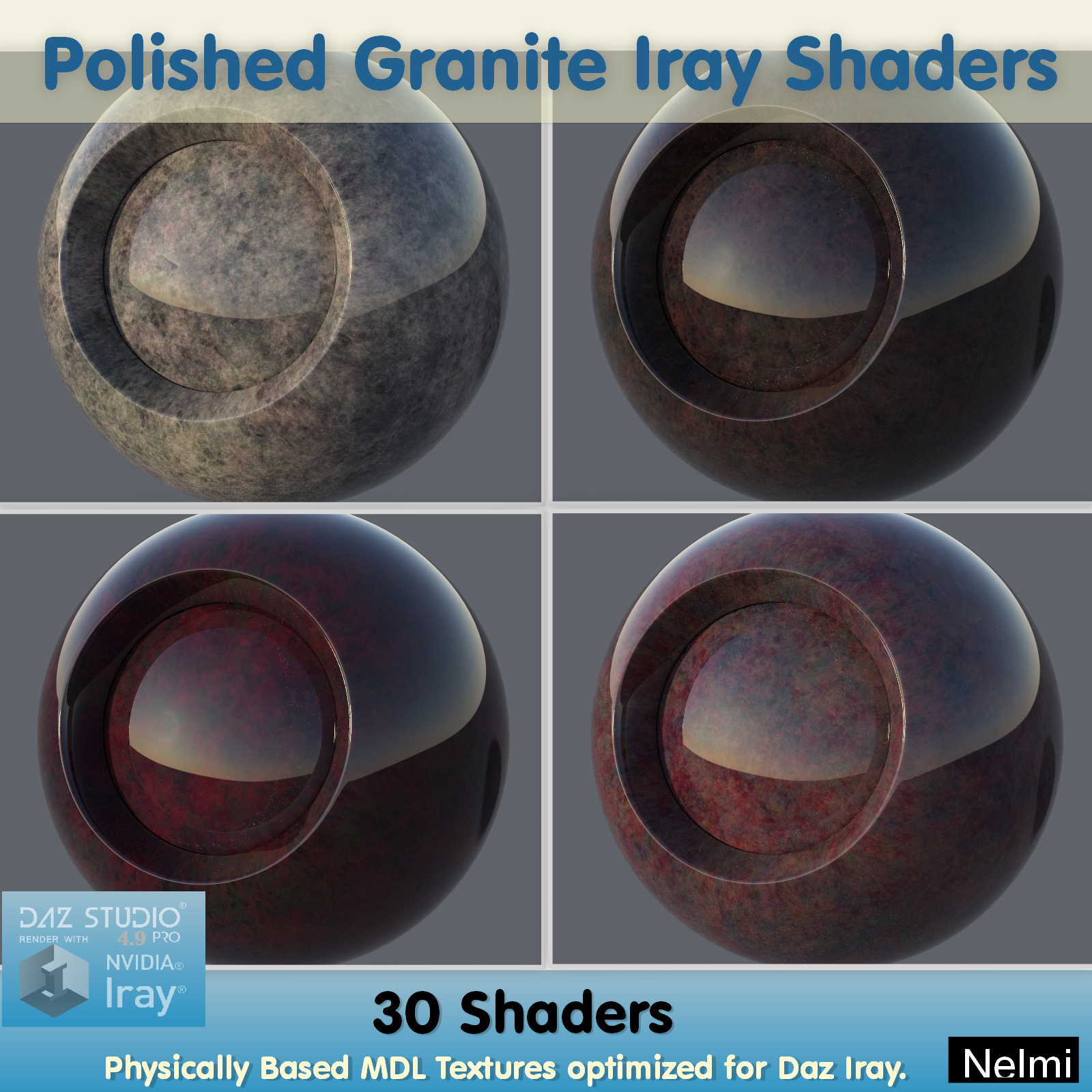 30 Polished Granite Iray Shaders - Merchant Resource by N/A