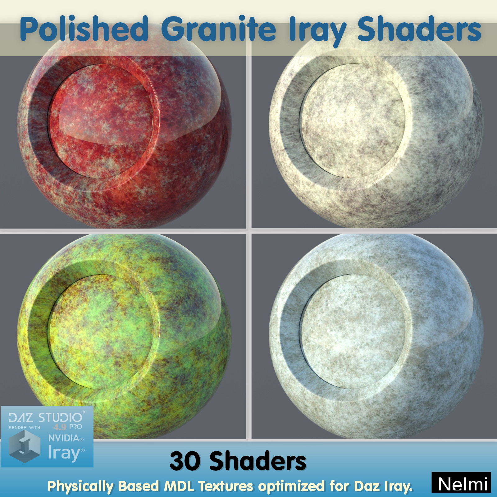 30 Polished Granite Iray Shaders - Merchant Resource by N/A