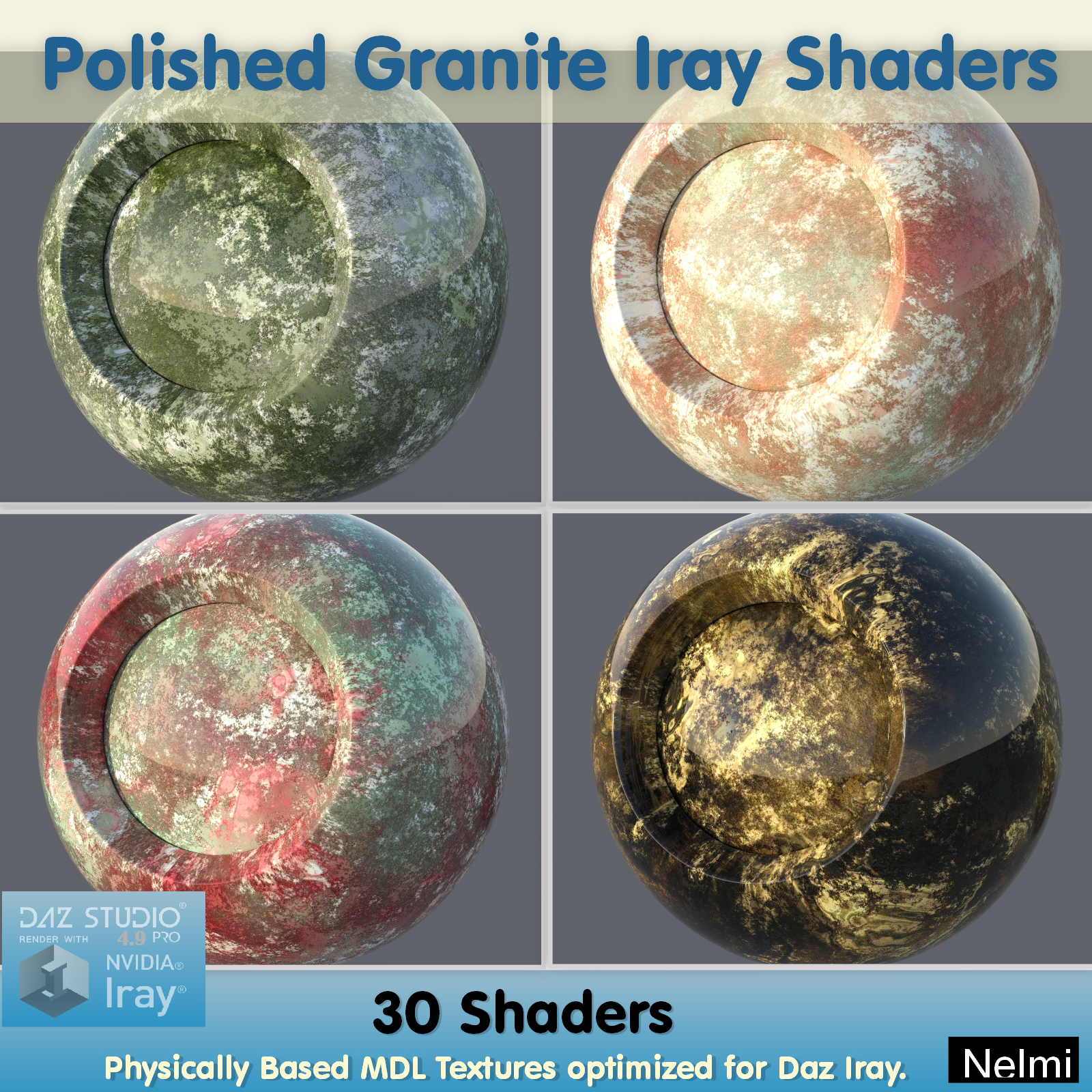 30 Polished Granite Iray Shaders - Merchant Resource by N/A