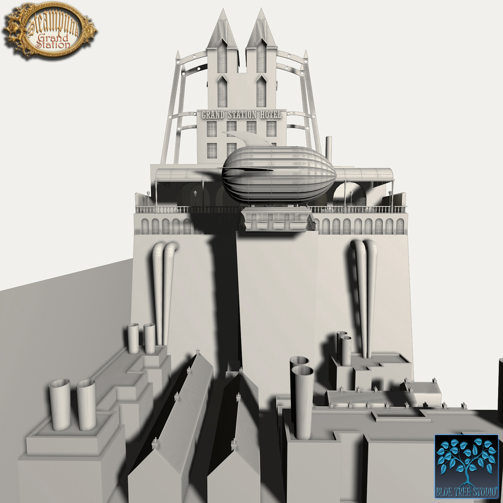 Steampunk Grand Station for Poser by N/A