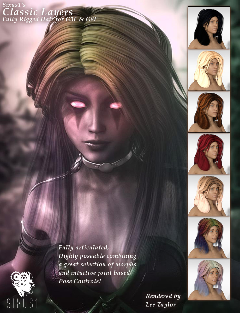 Sixus1s Classic Layers Hair for G3F & G8F by N/A