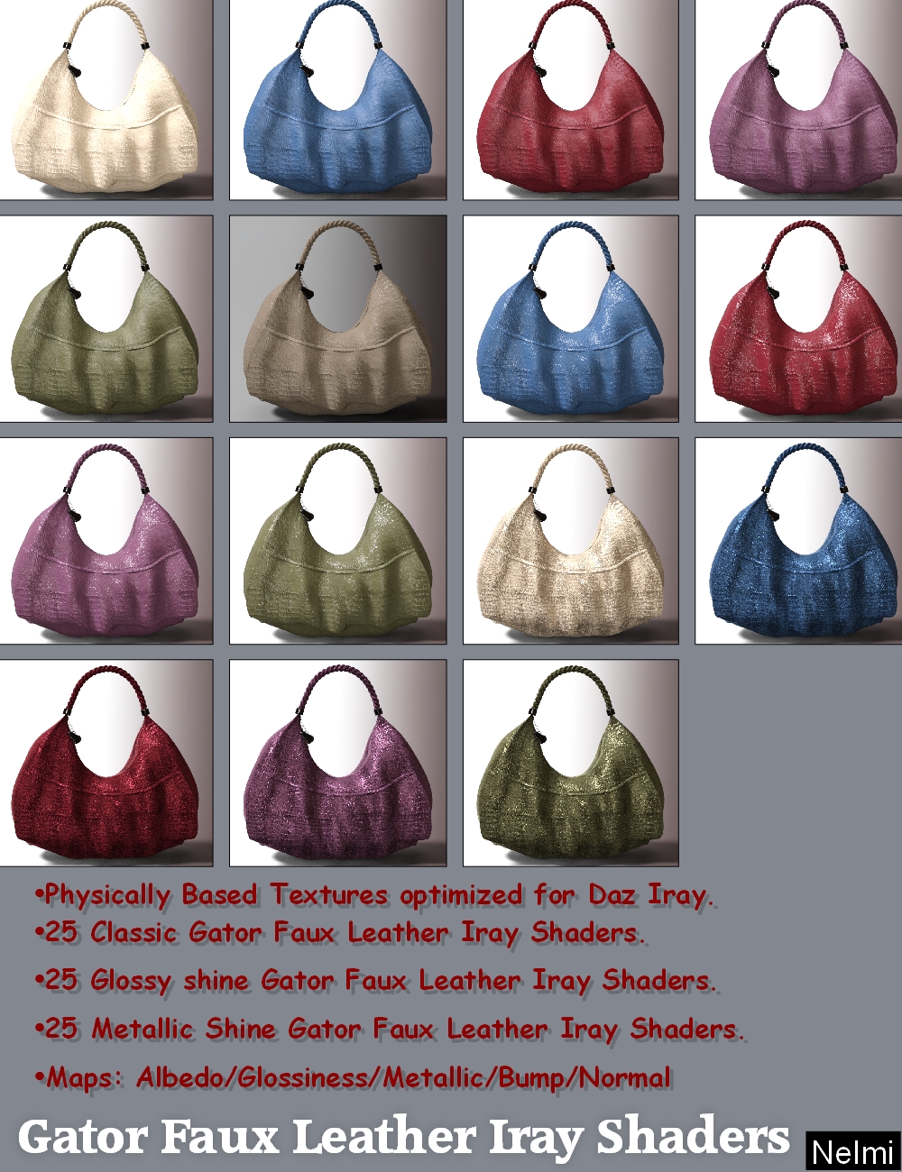 Gator Faux Leather Iray Shaders - Merchant Resource by N/A