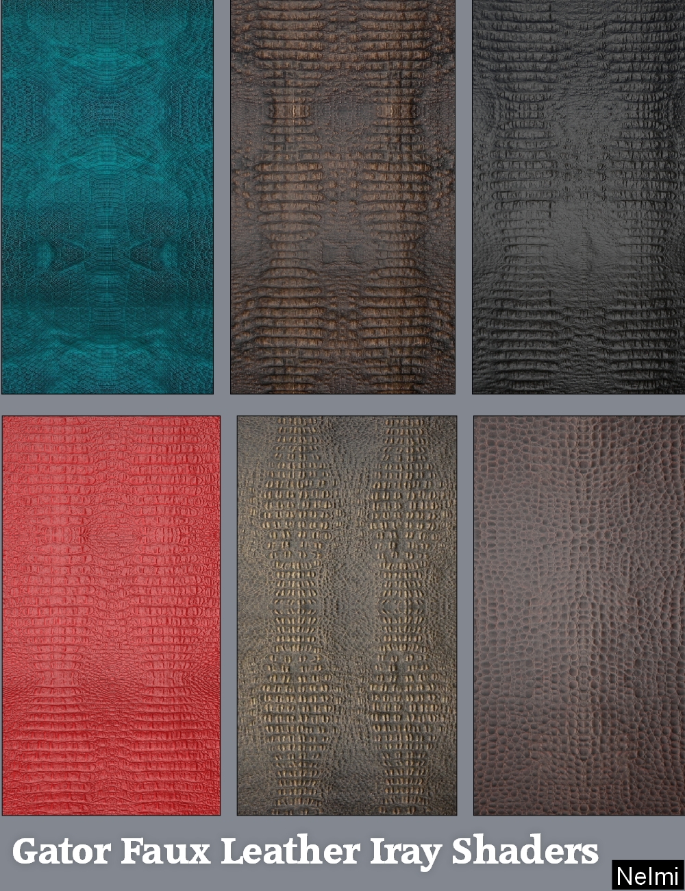 Gator Faux Leather Iray Shaders - Merchant Resource by N/A