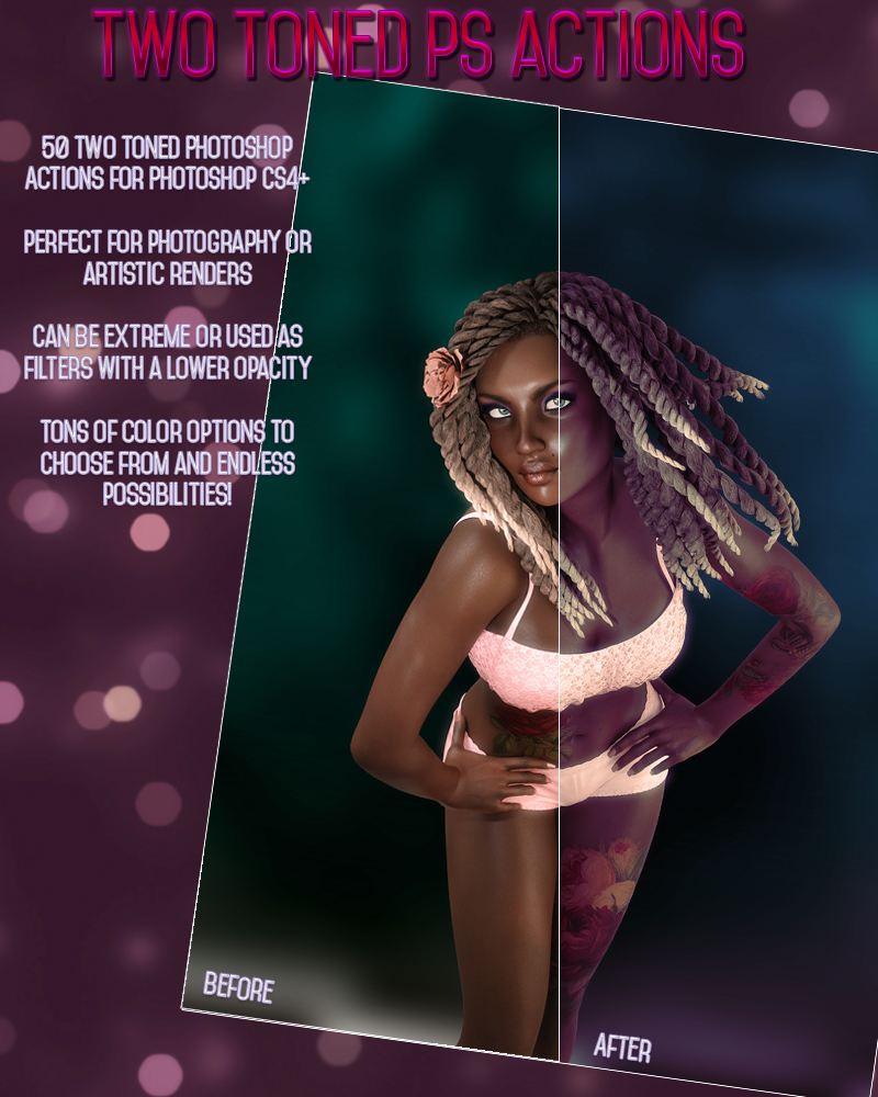Two Toned Photoshop Actions by N/A