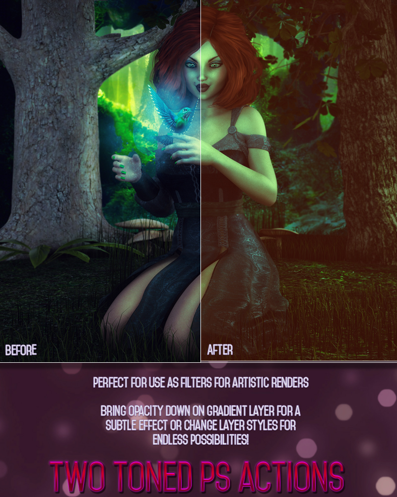Two Toned Photoshop Actions by N/A