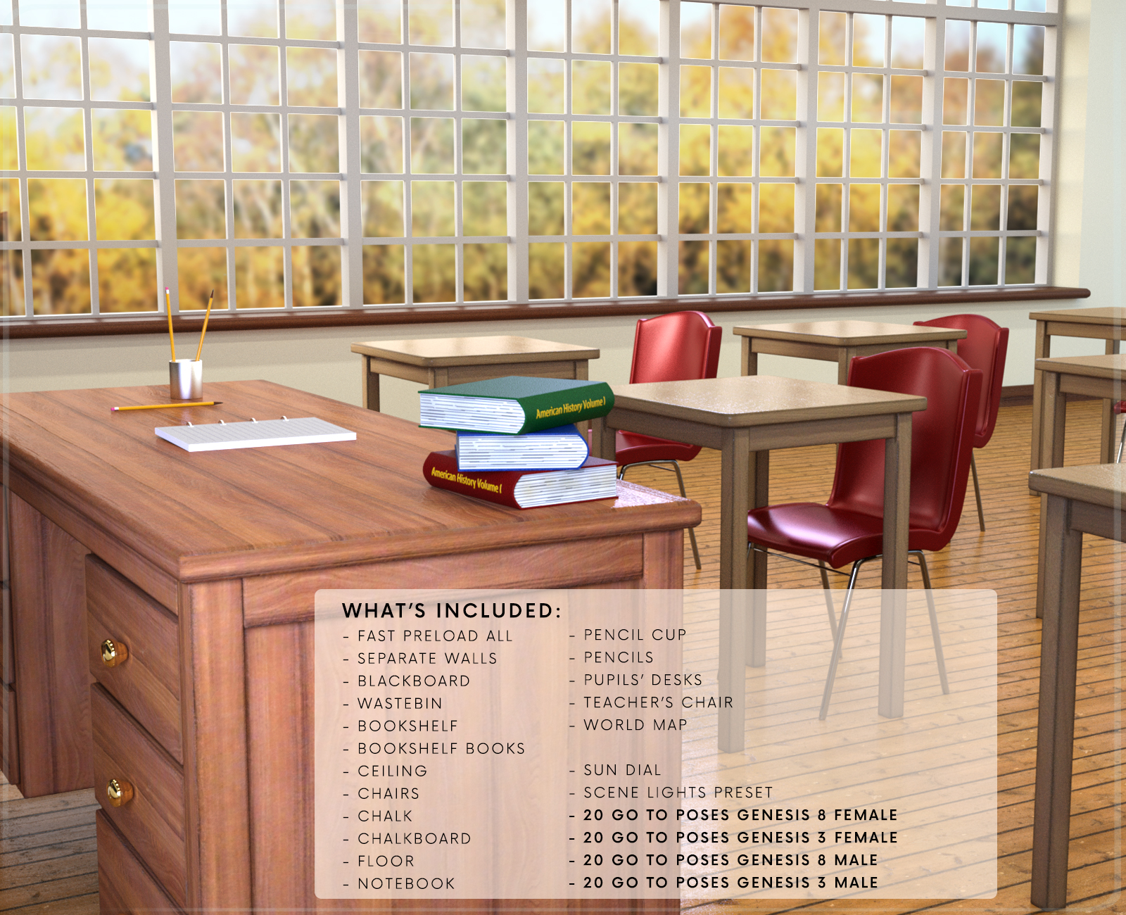 Z Fun Classroom - Daz Studio by N/A
