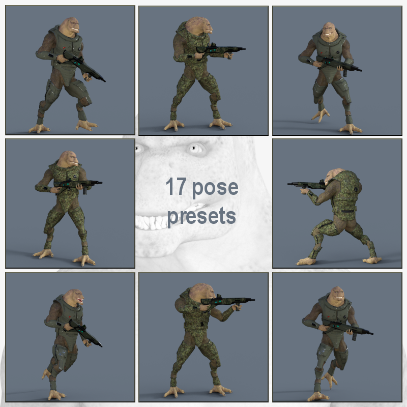 DeepSpace_3Ds Saurian Soldier Redux for Daz Studio by N/A