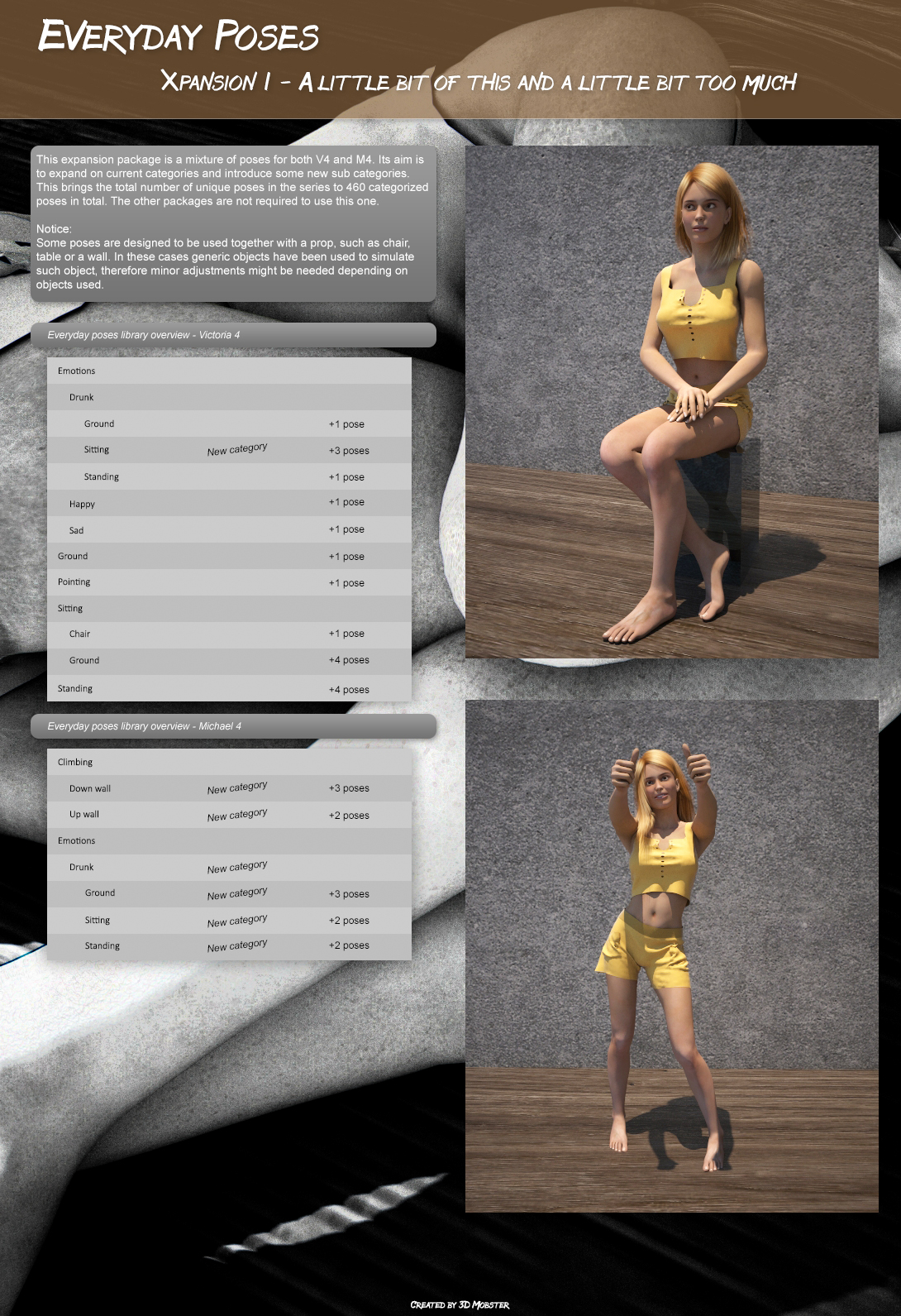 Everyday poses Xpansion I - A little bit of this and a little bit too much - V4 by N/A