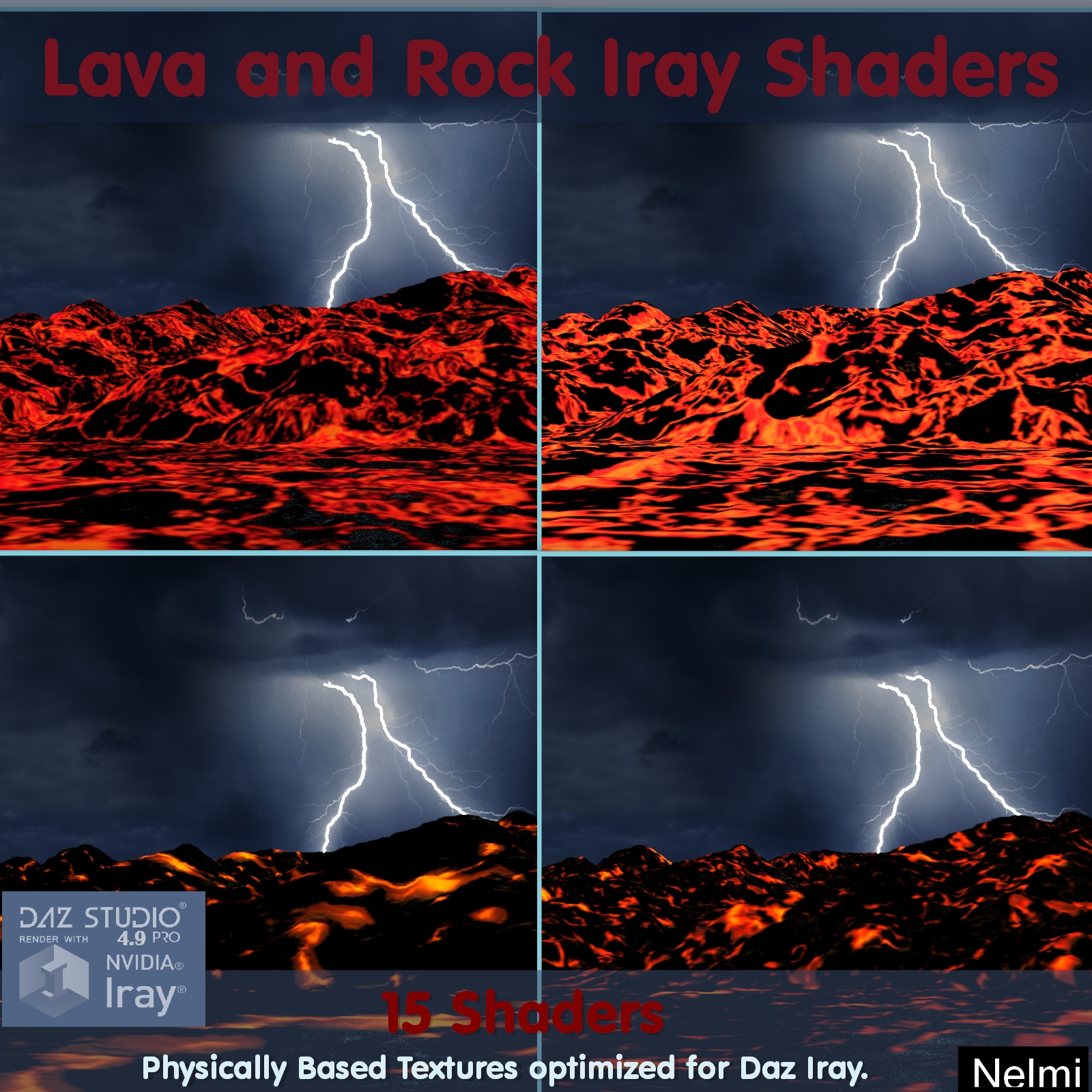 15 Lava and Rock Iray Shaders - Merchant Resource by N/A