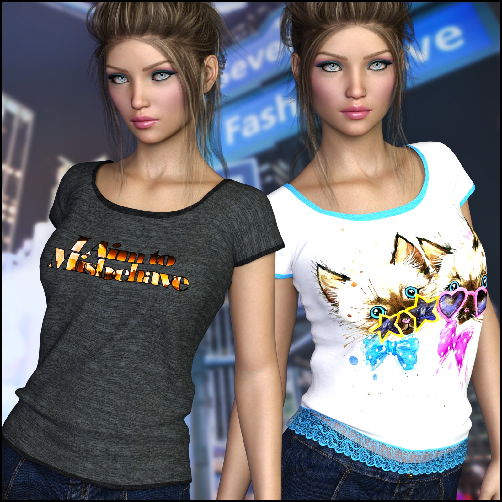 7th Ave: T-Shirt for Genesis 8 Females by N/A