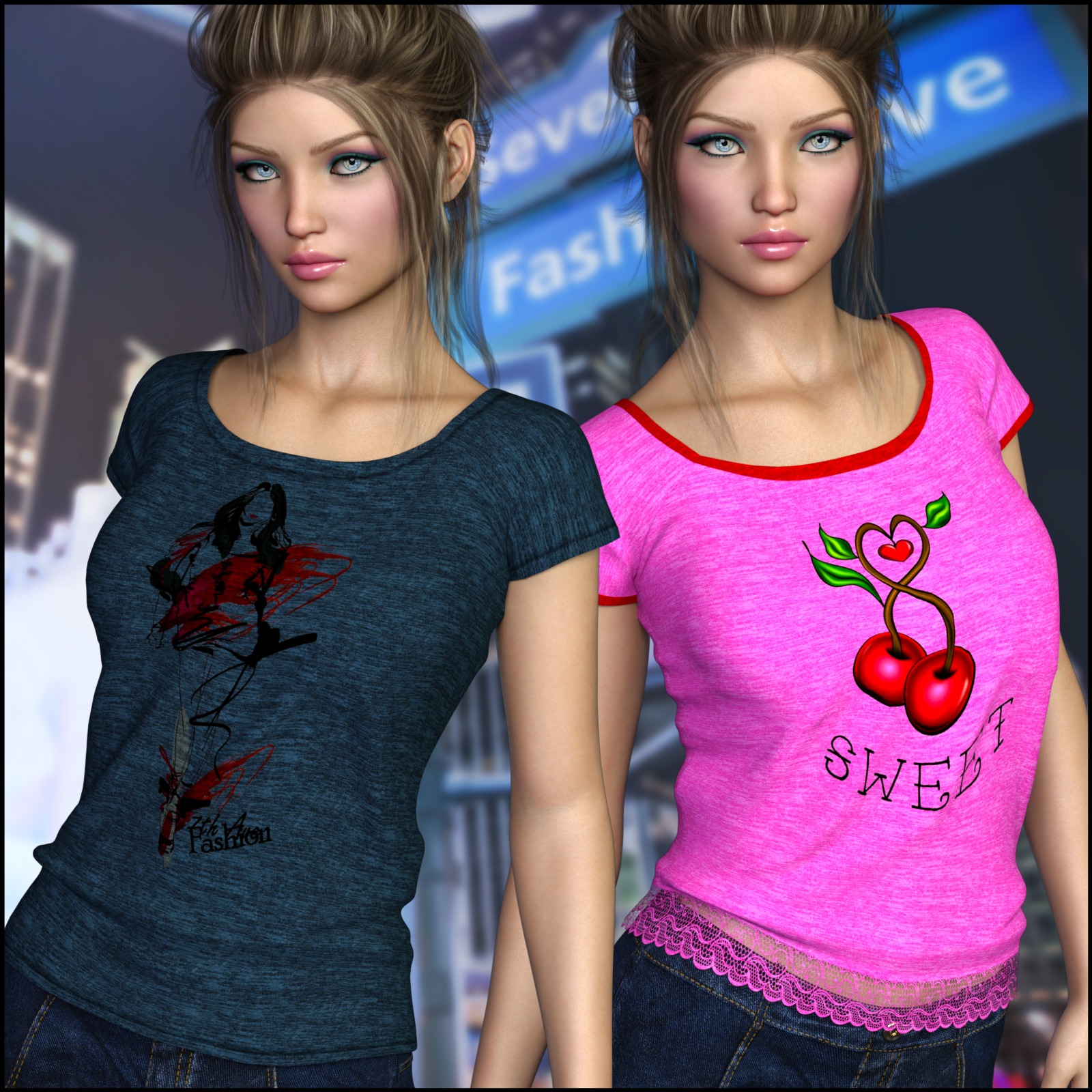 7th Ave: T-Shirt for Genesis 8 Females by N/A