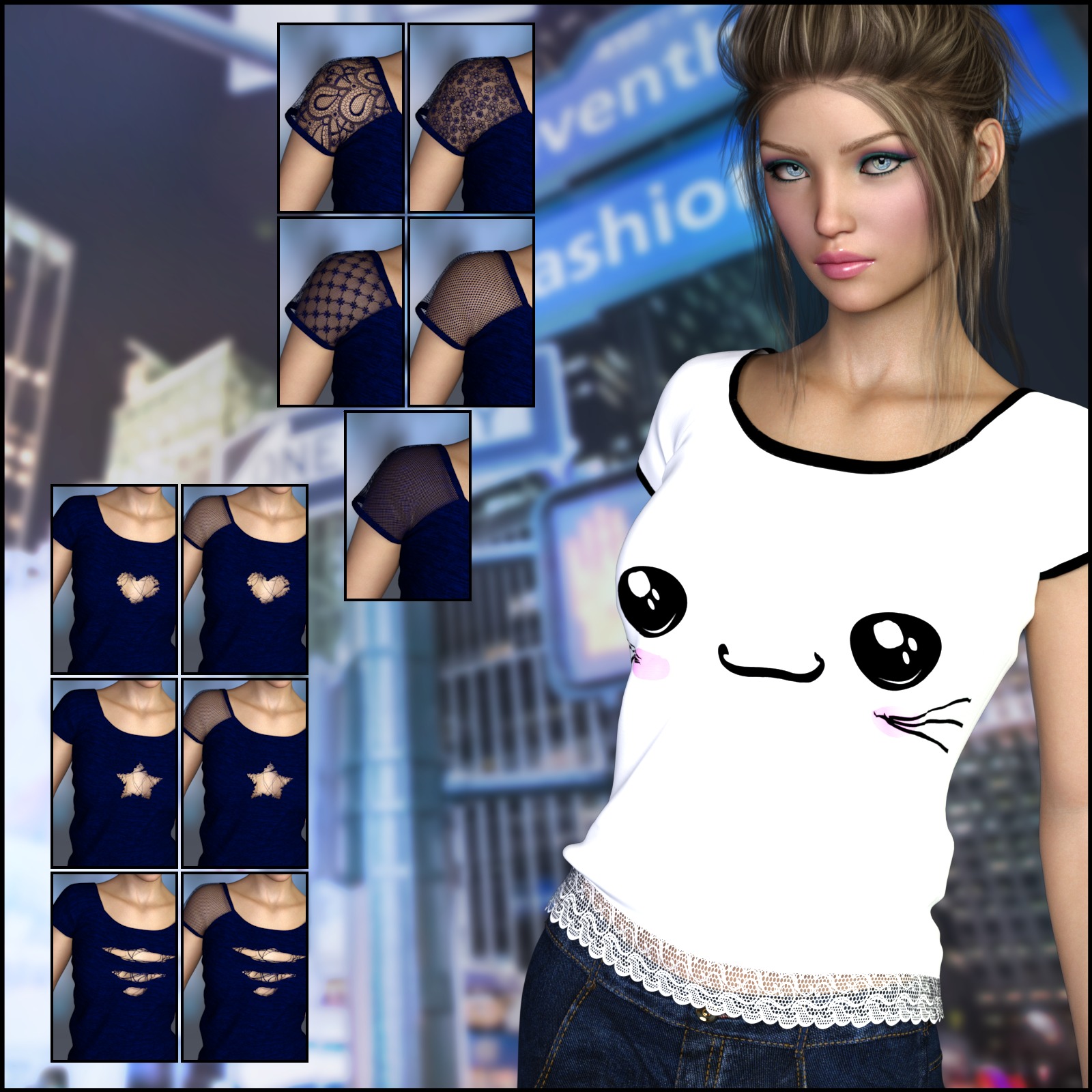 7th Ave: T-Shirt for Genesis 8 Females by N/A