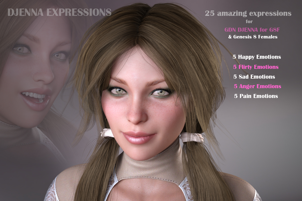 Djenna Expressions for GDN Djenna & Genesis 8 Female by N/A