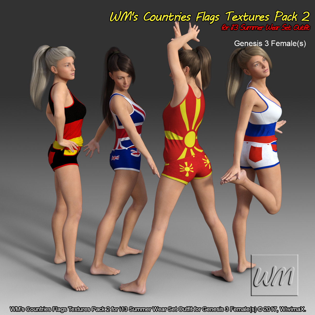 WM's Countries Flags Textures Pack 2 for i13 Summer Wear Set Outfit by N/A