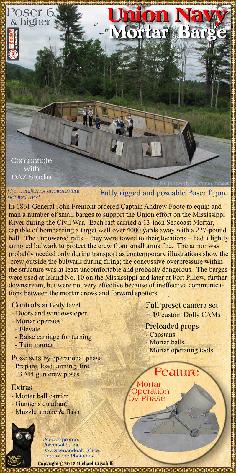 Union Navy Mortar Barge by N/A