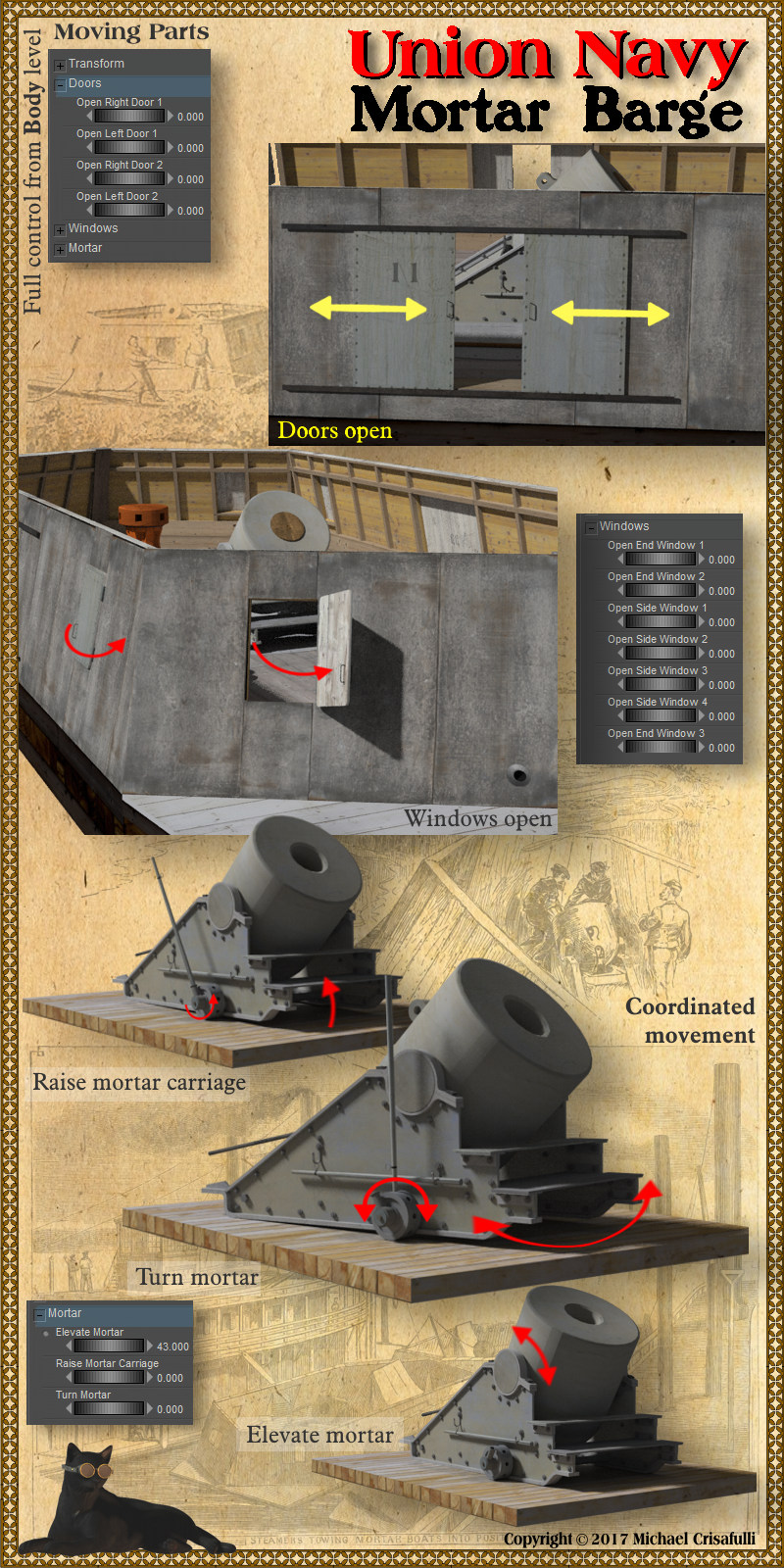 Union Navy Mortar Barge by N/A