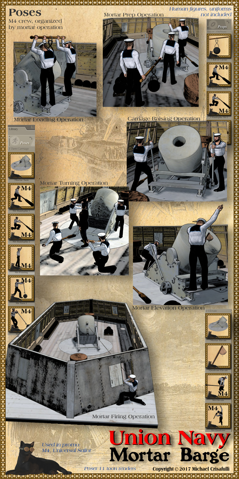 Union Navy Mortar Barge by N/A