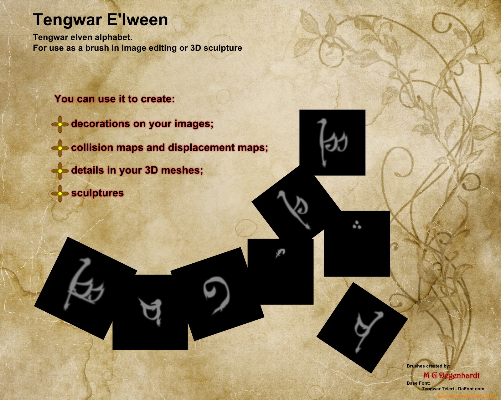 E'lween Tengwar Runic Alphabet by N/A