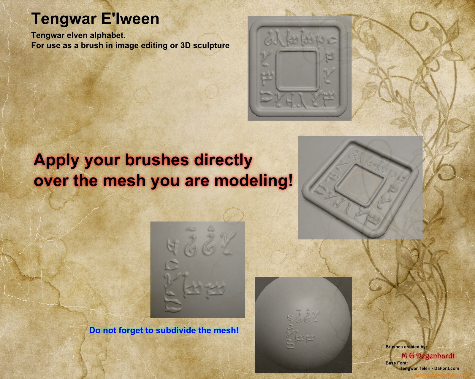 E'lween Tengwar Runic Alphabet by N/A