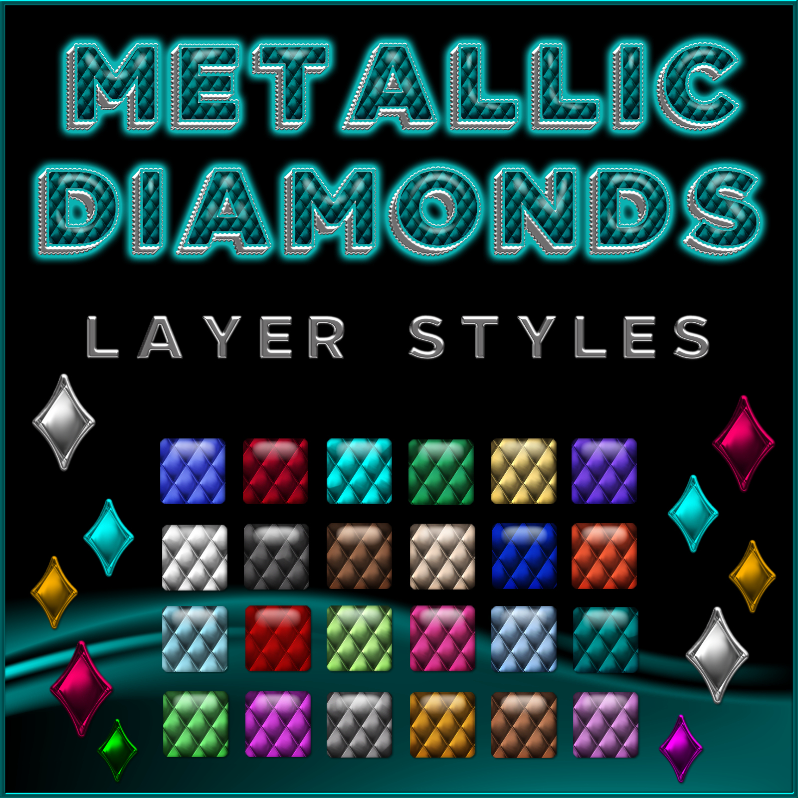 Metallic Diamonds PS Layer Styles by N/A