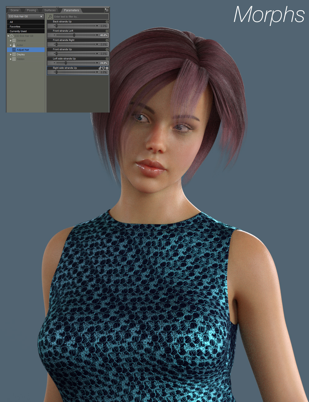 Slide3D Bob Hair for G3F and G8F by N/A
